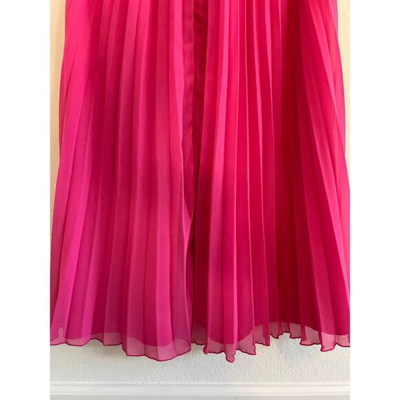 ASOS DESIGN Curve Pleated Bodice Flutter Sleeve Midi Dress Hot Pink Size 16 - Picture 10 of 16